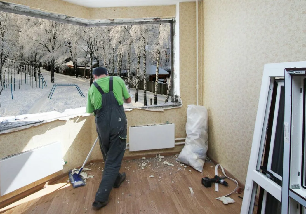 Замена окна в зимнее время